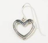 Or Paz Sterling Silver Organic Texture Heart Motif French Wire Earrings